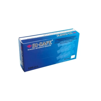 Перчатки нитриловые BI-SAFE (голубые) М, L, XS, S