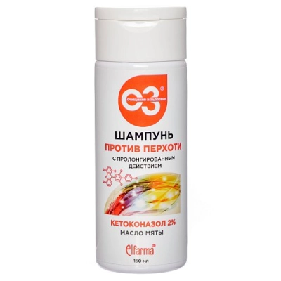 Шампунь ОТ ПЕРХОТИ С КЕТОКОНАЗОЛОМ (2%) и МАСЛОМ МЯТЫ 150  мл