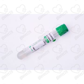 Вакуумная пробирка для исследования плазмы с гепарином и гепарином/гелем (зелёная крышка) Вакуумная пробирка для исследования плазмы с гепарином и гепарином/гелем (зелёная крышка)
