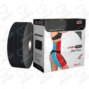 Кинезио тейп LYMPH TAPE 5см*17м Черный 