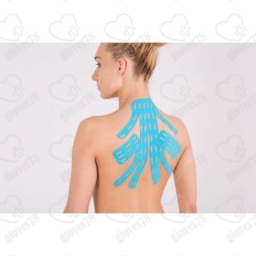 Перфорированный Кинезио тейп LYMPH TAPE 10см*5м голубой 