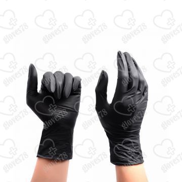  Нитриловые перчатки Черные wally plastic