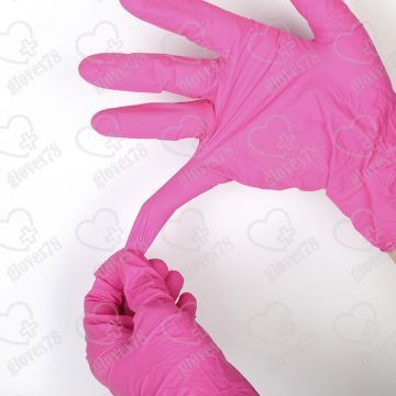  Нитриловые перчатки Розовые wally plastic