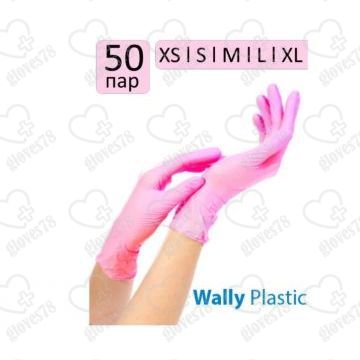  Нитриловые перчатки Розовые wally plastic