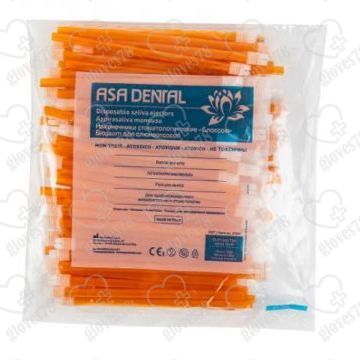 Наконечники для слюноотсоса, Asa Dental BLOSSOM 100шт. без фталатов, со съемным колпачком Цвет: Оранжевый Наконечники для слюноотсоса, Asa Dental BLOSSOM 100шт. без фталатов, со съемным колпачком Цвет: Оранжевый