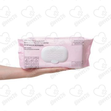 Влажные салфетки для интимной гигиены Beside 25х23см с каланхоэ, 80 штук Влажные салфетки для интимной гигиены Beside 25х23см с каланхоэ, 80 штук