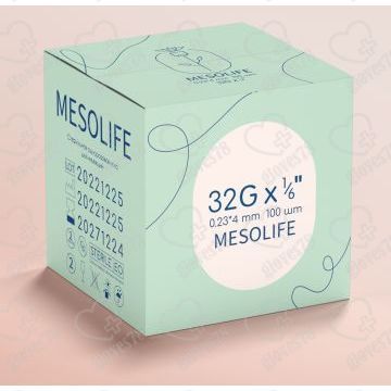 Игла одноразовая медицинская инъекционная стерильная MESOLIFE 32G 0,23*4 мм  Игла одноразовая медицинская инъекционная стерильная MESOLIFE 32G 0,23*4 мм