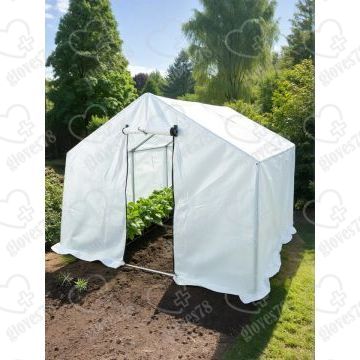 Теплица двухскатная 3.7х2.45х2м, оцинкованная сталь/спанбонд