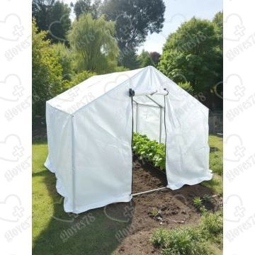 Теплица двухскатная 3.7х2.45х2м, оцинкованная сталь/спанбонд Теплица двухскатная 3.7х2.45х2м, оцинкованная сталь/спанбонд