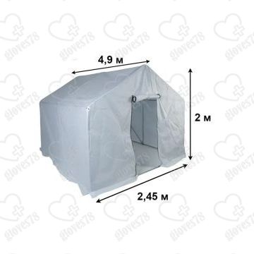 Теплица двухскатная 4.9x2.45x2м, оцинкованный каркас/спанбонд Теплица двухскатная 4.9x2.45x2м, оцинкованный каркас/спанбонд