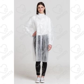 Халат посет. на кноп. / завязках XL, XXL, XXXL (бел., рукав манжета)