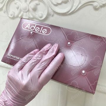 Перламутровые розовые нитриловые перчатки Safe and Care Перламутровые розовые нитриловые перчатки Safe and Care